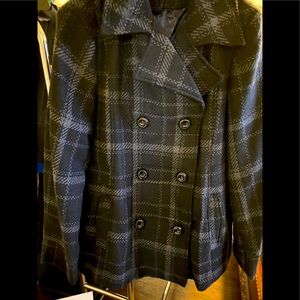 Ladies plus size plaid peacoat